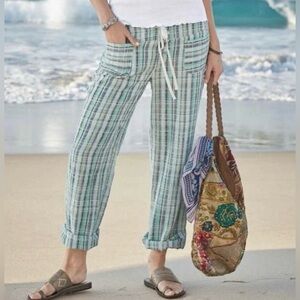 Sundance Gigi Cotton Plaid Pants. Size Medium